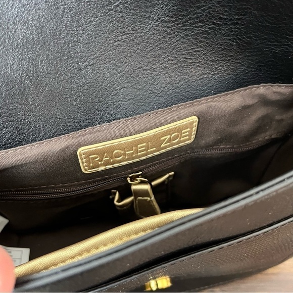 Rachel Zoe Irim Black Croc Crossbody. Vegan Faux Leather. Small - Picture 6 of 6